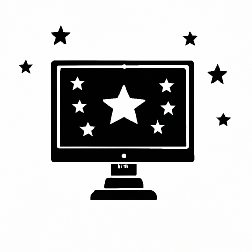 an icon of a computer with stars